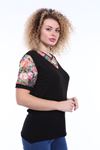 Kısa Kol  Büyük Beden Bluz 20E-1783