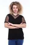 Kısa Kol  Büyük Beden Bluz 1D-1786