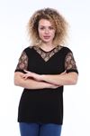 Kısa Kol  Büyük Beden Bluz 2D-1788