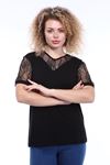 Kısa Kol  Büyük Beden Bluz 20E-1785