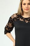 Elegance Floklu Büyük Beden Elbise 13E-1938