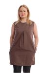 Keten Omuzları Taşlı Tunik j10-66761
