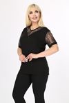 Kısa Kol  Büyük Beden Bluz 20E-17851