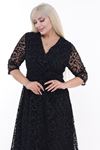 Kruvaze Yaka Büyük Beden Abiye Elbise 30Y-2209