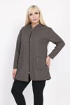 Büyük Beden Cepli Kapüşonlu Sweatshirt 14D-2212