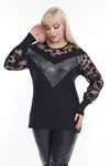 Işıltılı Büyük Beden Bluz 21B-2280