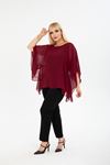 Büyük Beden Bordo Şifon Bluz 29E-2400
