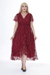 Kruvaze Yaka Büyük Beden Dantel Elbise 10B-2446