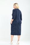 Çift Cepli Desenli Esnek Kışlık Büyük Beden Midi Elbise 36D-2824